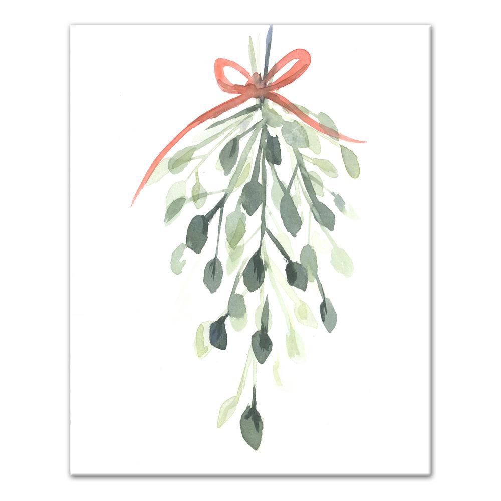 1000x1000 Designs Direct 16 In. X 20 In. 'Watercolor Mistletoe' Printed