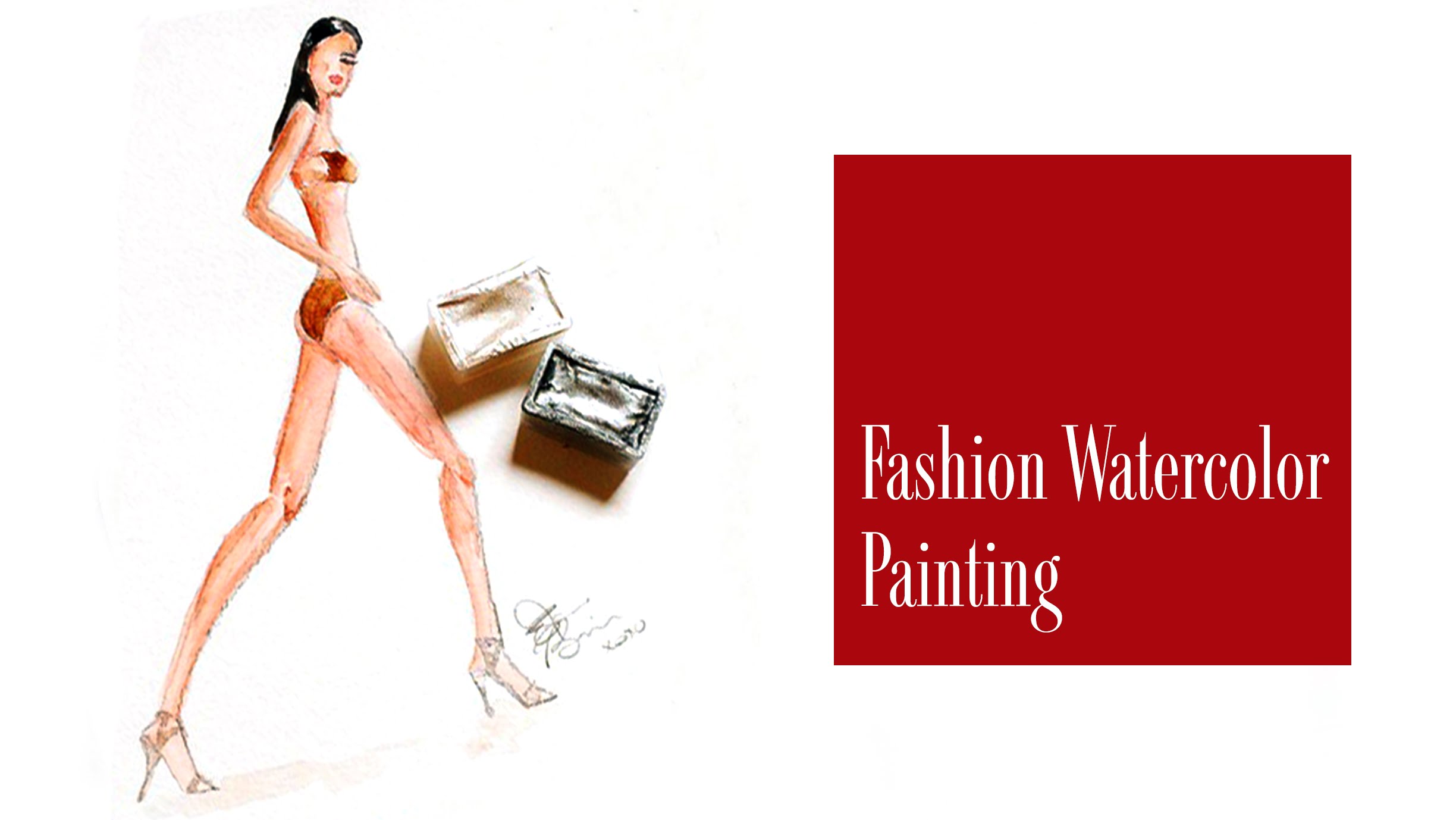 2448x1378 How To Paint A Fashion Illustration With Watercolors A Model In A