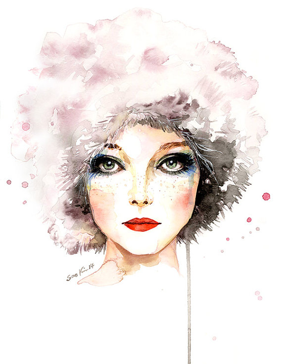 570x737 Watercolor Fashion Illustration