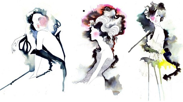 610x341 Watercolor Fashion Illustration