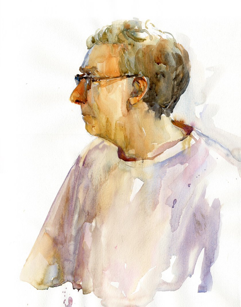840x1071 Watercolor Portraits Of Bertrand And Didier