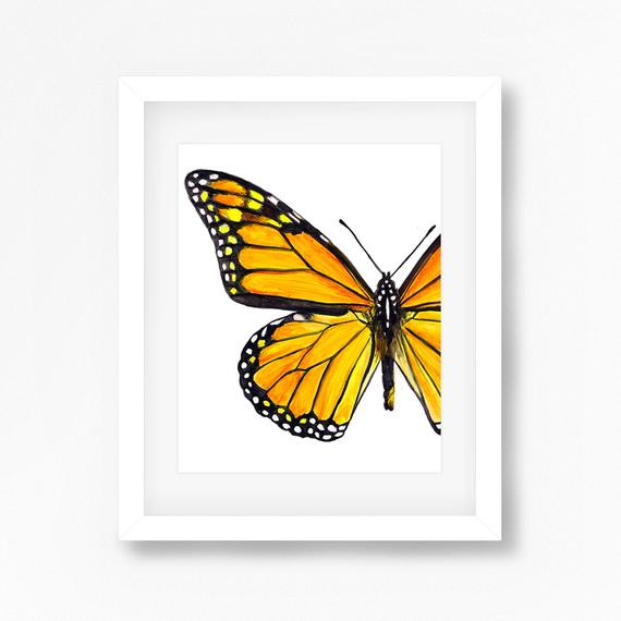 570x570 Monarch Butterfly Watercolor Fine Art Print Etsy