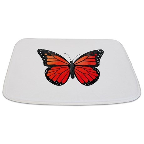 460x460 Red Monarch Butterfly Watercolor Bathmat By Cutetoboottoo
