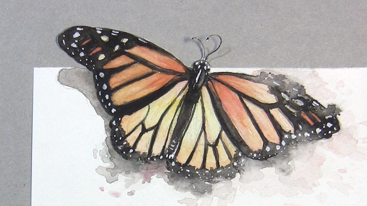 1280x720 Easy Way To Paint A Monarch Butterfly With Watercolors