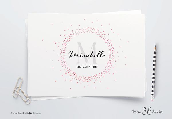 600x417 Instant Download Photoshop Logo Watercolor Monogram Circle Logo By
