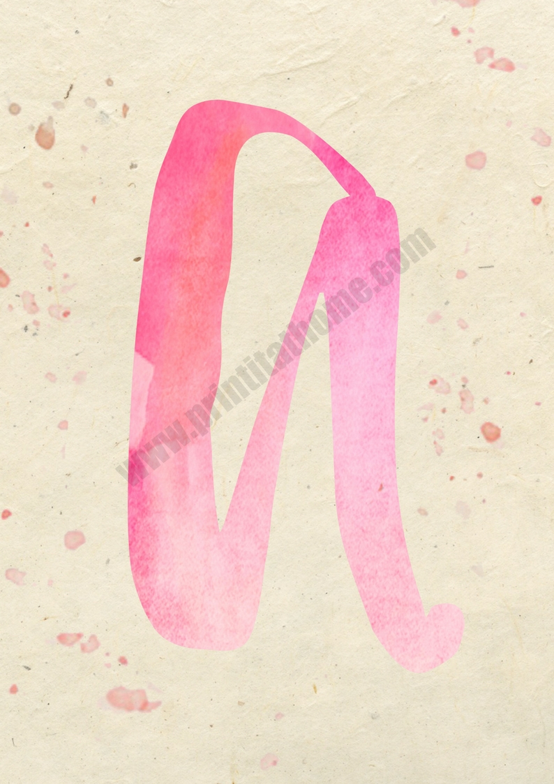 794x1123 Personalized Nursery Print Pink Watercolor Monogram Print It At Home