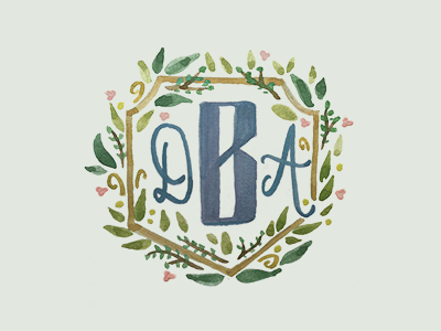 400x300 Watercolor Monogram By Rachel Dangerfield