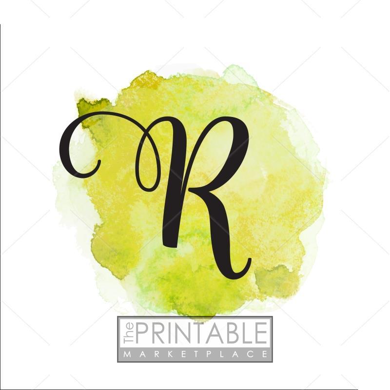 800x800 Watercolor R Monogram