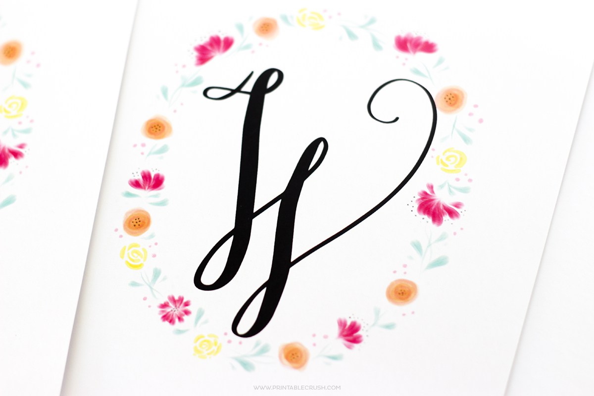 1200x800 Free Printable Watercolor Monogram Wreaths