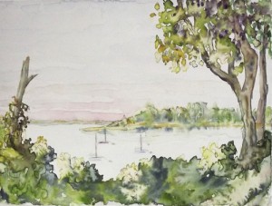 300x227 Watercolor Monotype Zea Mays Printmaking