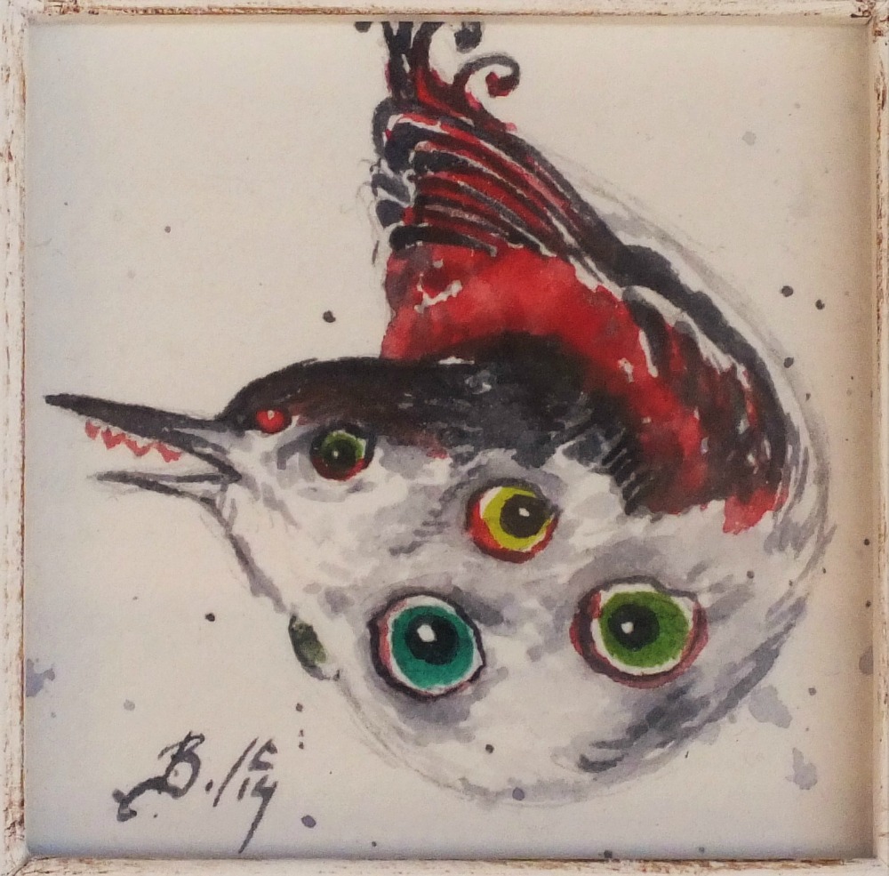 1000x985 Monster Mini Iii Original Watercolor Painting By Braden Duncan