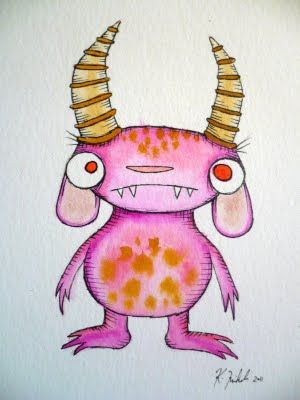 300x400 Adorable Pink Fuzzy Monster With Horns!! Love!!! Swoons Oops, I