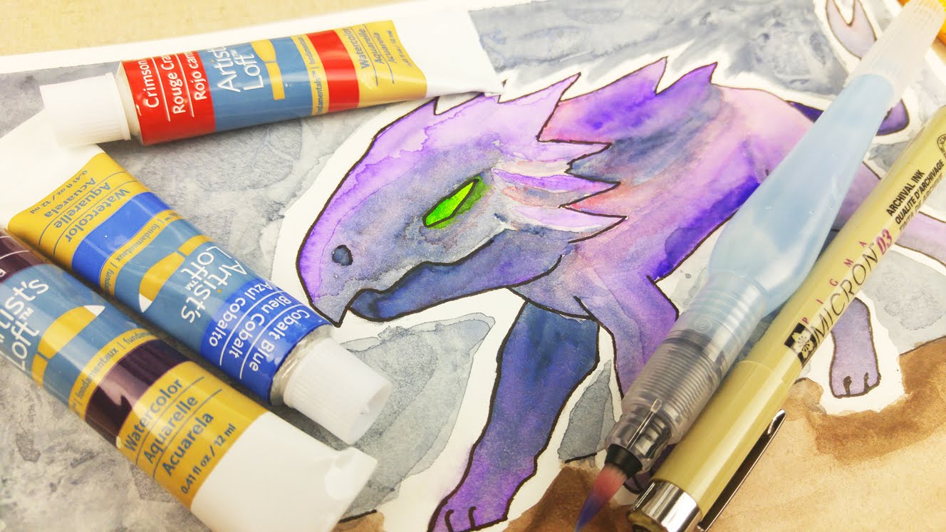 1328x747 Watercolor Painting Lizard Monster Artwork Speedpaint Illustration