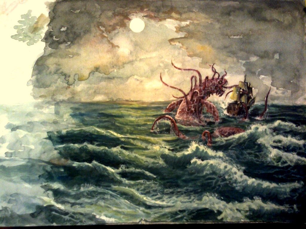 1024x768 Watercolor Monster