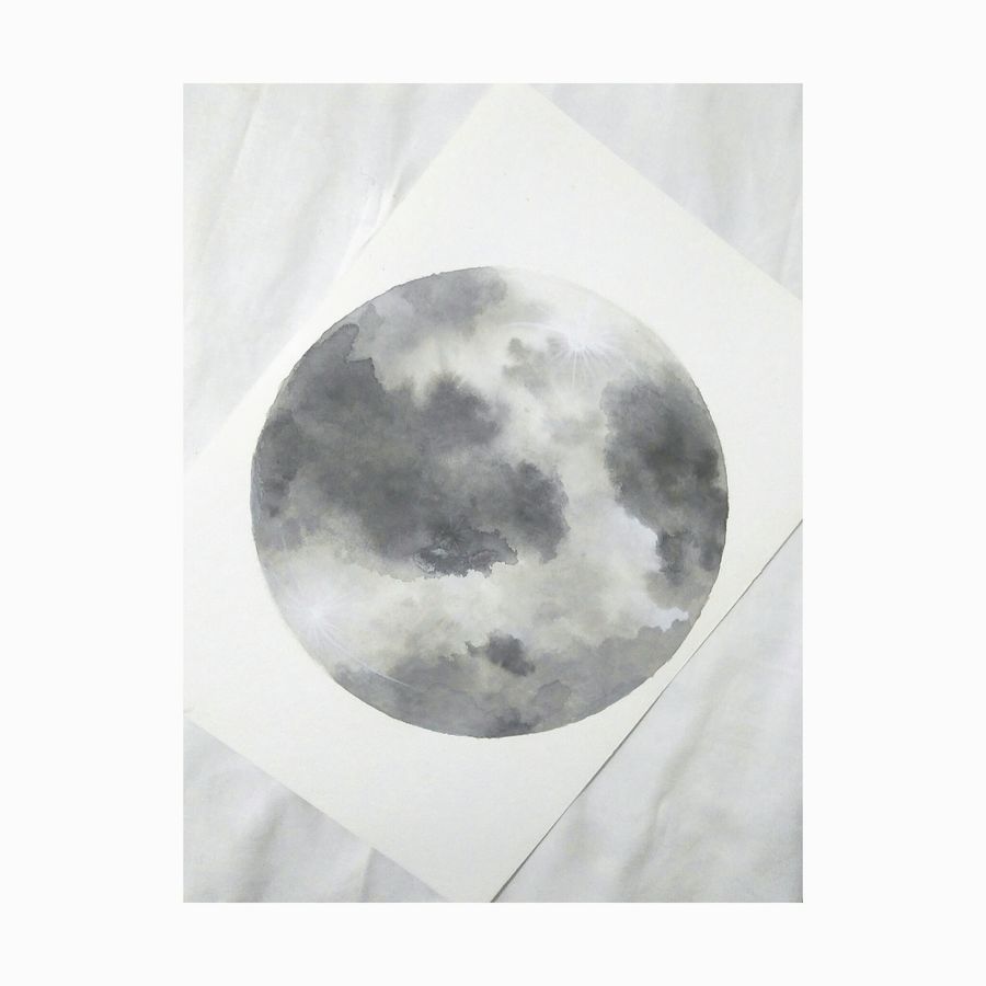 900x900 Moon Watercolor Painting By Artist Priyanka Mehta