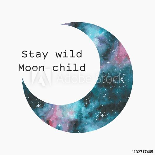 500x500 Watercolor Moon Silhouette.