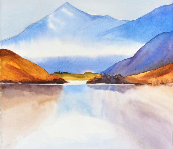 570x490 Photos Watercolor Mountain Landscapes,