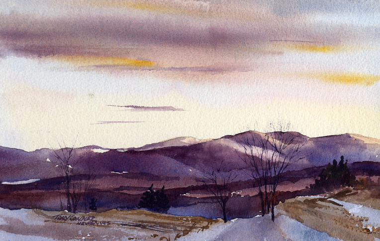 764x484 Taconic Mountains From Mt Anthony Watercolor Landscape