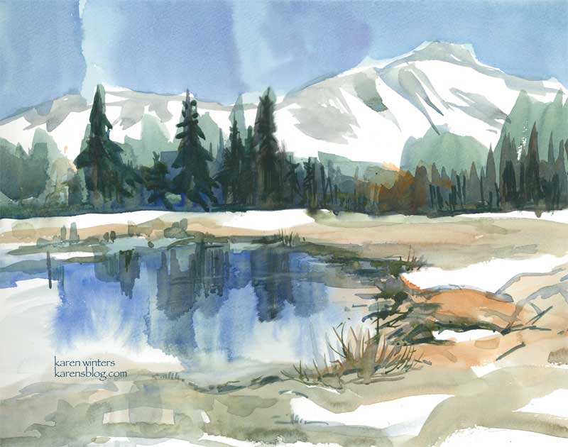 800x630 Mountain Lake Karen Winters Daily Painting