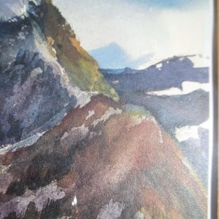 720x720 Mountain Scene Watercolor By Cecile R. Johnson Something