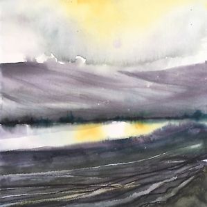 299x300 Original Watercolour Painting Mountain Scene By Fran Mcgarry Ebay