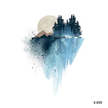 355x355 Wyuen 5 Sheets Watercolor Mountain Temporary Tattoos Women Fake