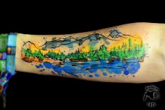 236x158 2014 Mountain Watercolor Tattoo Is Amazing Search Unique