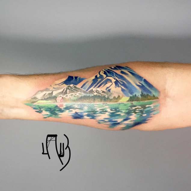 635x635 Mountain Tattoos On Forearm