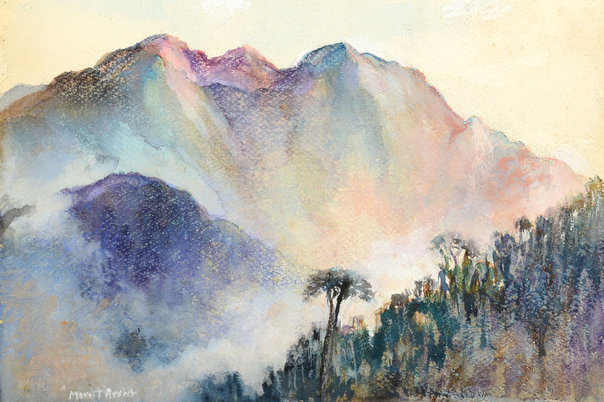 2000x1330 Lot 724 Mayna Treanor Avent Mountainous Watercolor