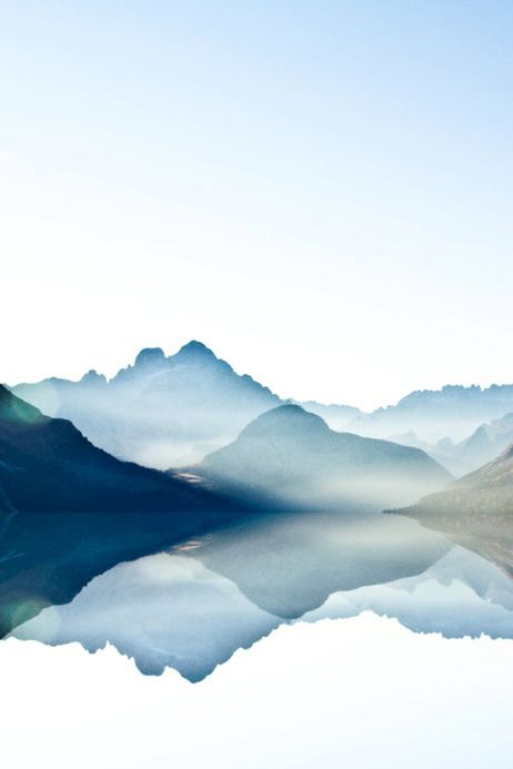 462x693 Surreal Photo. Art. Watercolor. Mountains. Reflection. Dreamy