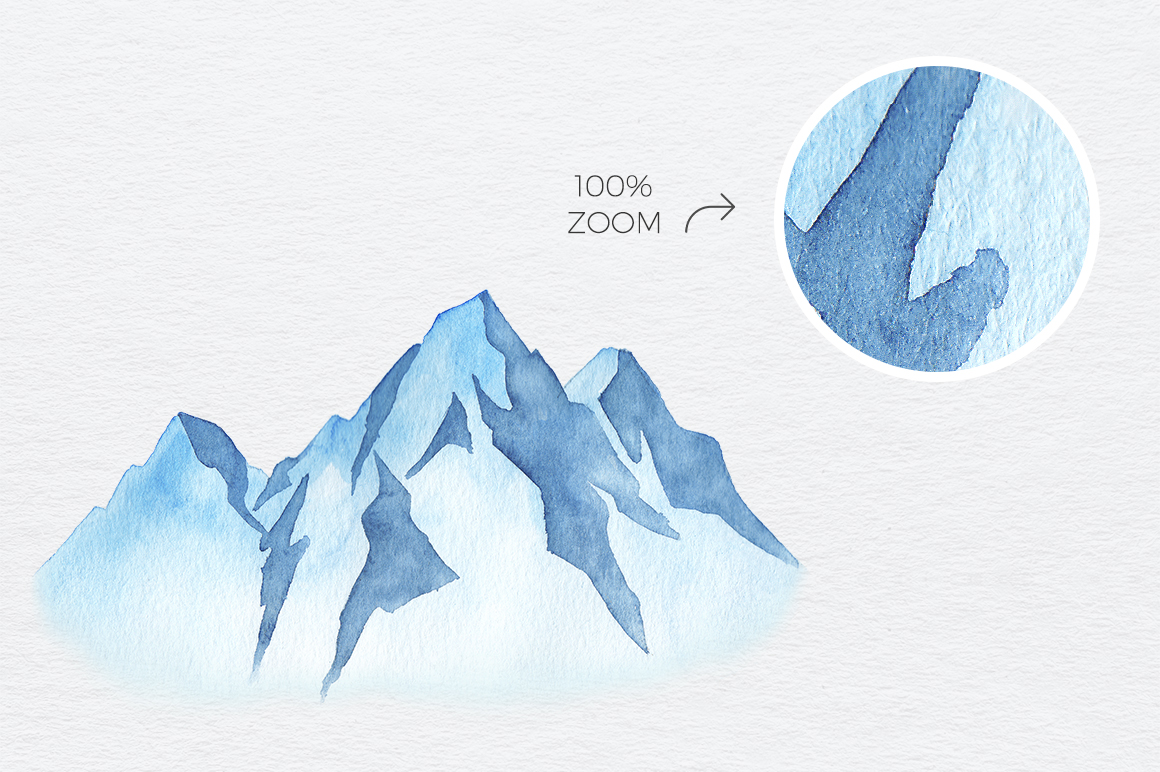 1160x772 Winter Mountains Watercolor Set By Draw Wing Zen