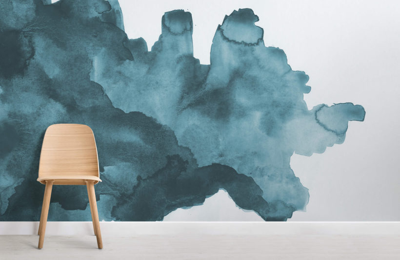 820x532 Teal Watercolor Wallpaper Muralswallpaper