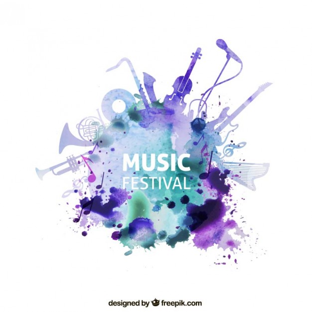 626x626 Music Festival In Watercolor Style Vector Premium Download