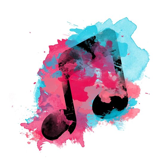 550x550 Watercolor Music Note Posters By Nicomari Redbubble