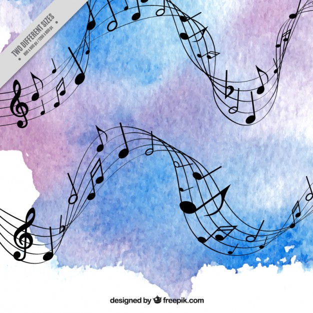 626x626 Blue And Purple Watercolor Music Background Vector Free Download