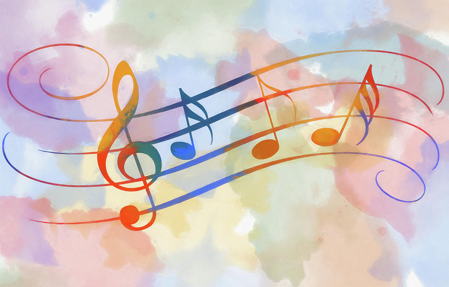 900x576 Watercolor Music Notes Painting By Dan Sproul
