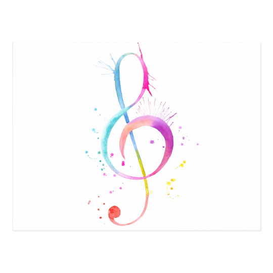 540x540 Watercolor Music Notes Postcard Zazzle.co.nz