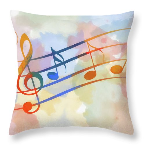 500x500 Watercolor Music Notes Throw Pillow For Sale By Dan Sproul