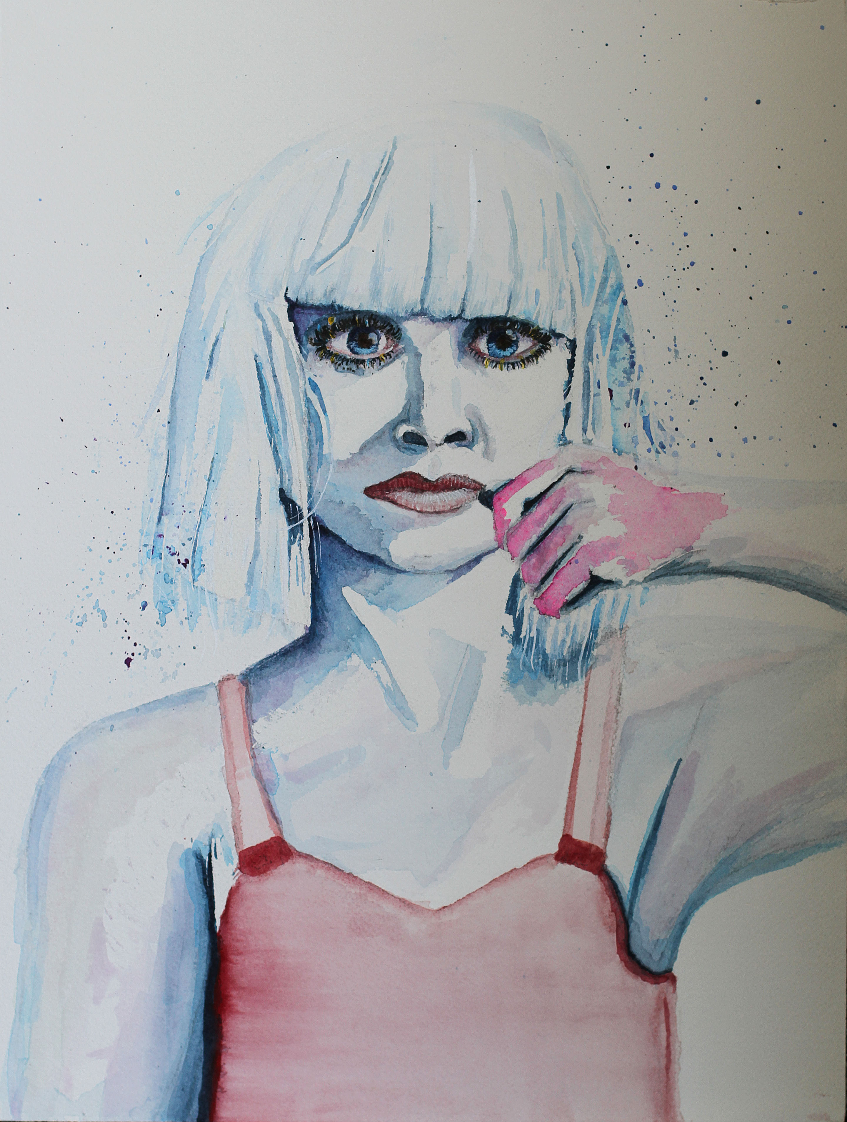 2880x3816 Watercolor Of Maddie Ziegler From The Sia Chandelier Music Video