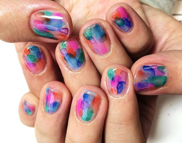 600x473 Watercolor Nail Art Ideas Art And Design