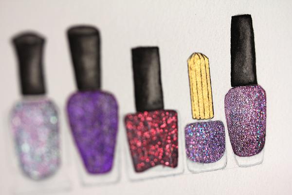 600x400 Original Watercolor Painting Nail Polish Galaxy 3 Nailgasm