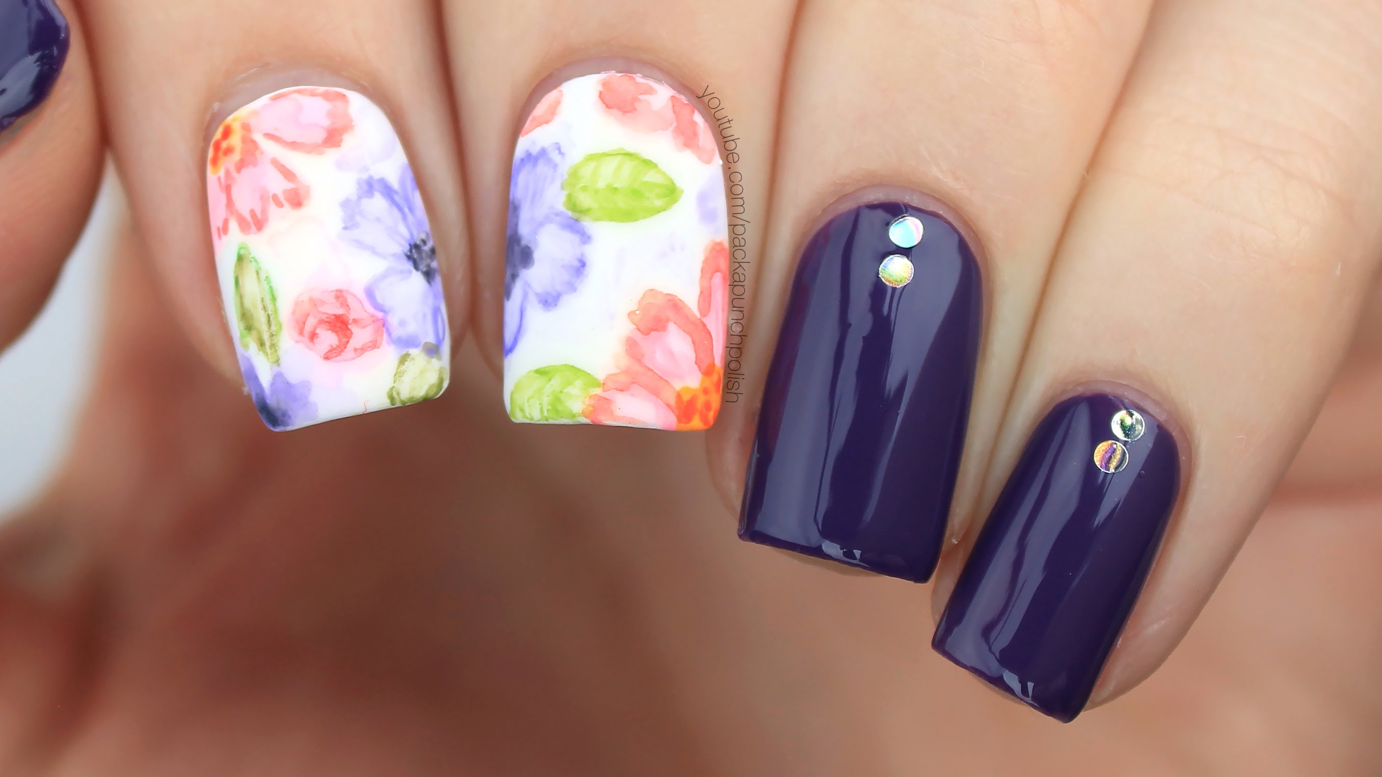 2712x1525 Watercolor Floral Nail Art Tutorial