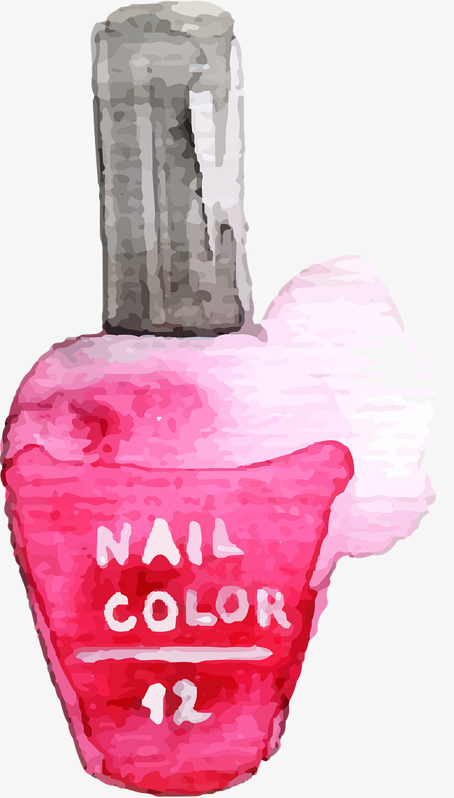 650x1142 Watercolor Nail Polish, Watercolor Vector, Nail Vector, Fashion
