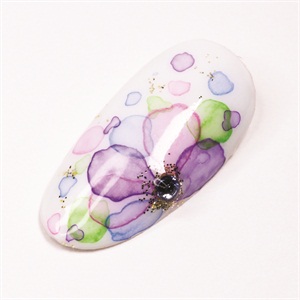 300x300 Japanese Style Watercolor Flower Nail Art