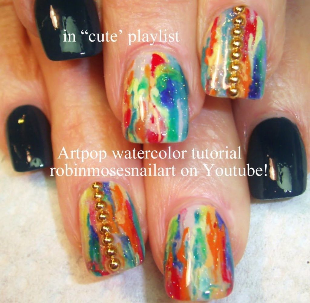 1024x1002 Poodesigns Watercolor Nail Art Rainbow By Robin Moses Robin