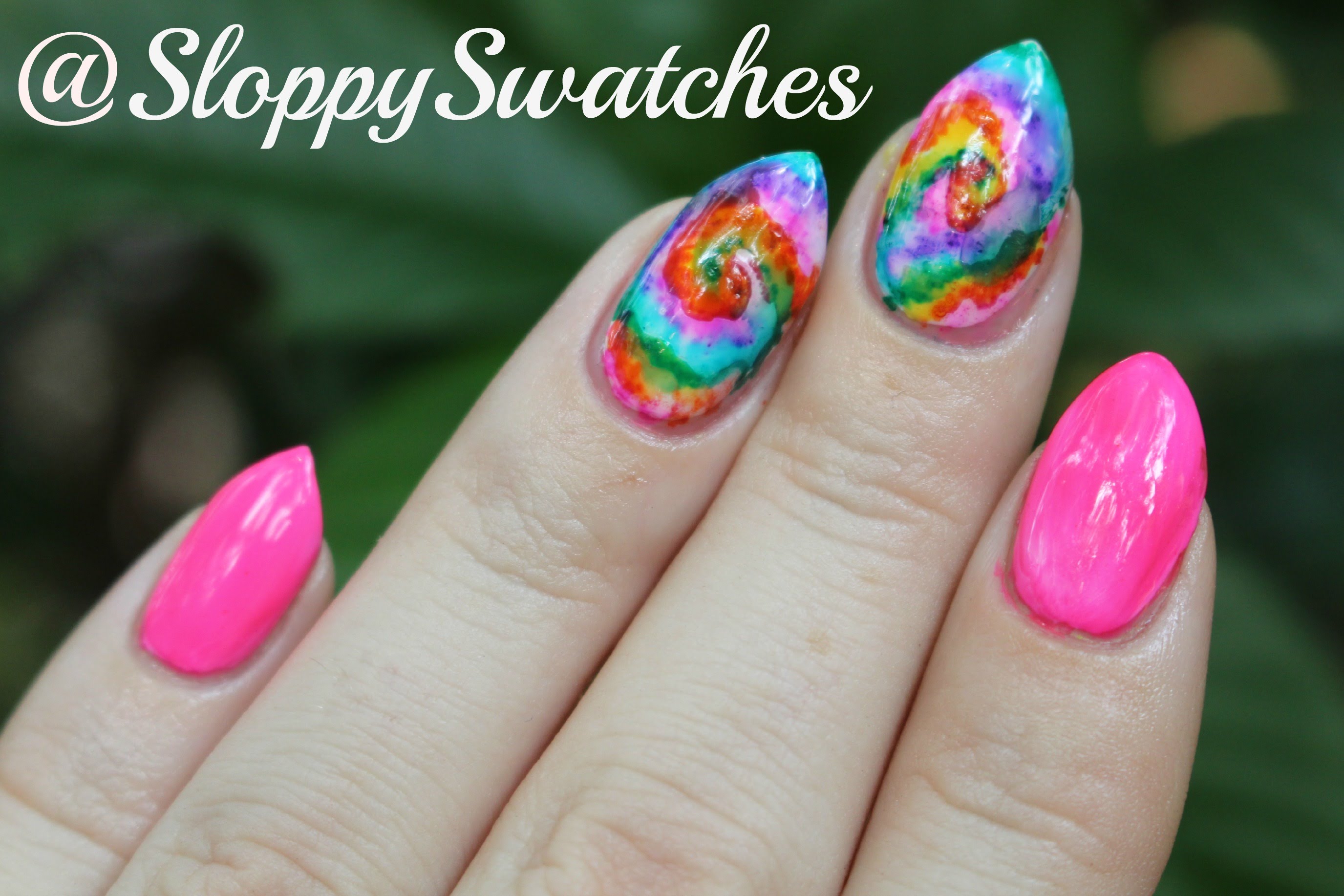 2751x1834 Tie Dye Sharpie Watercolor Nail Tutorial