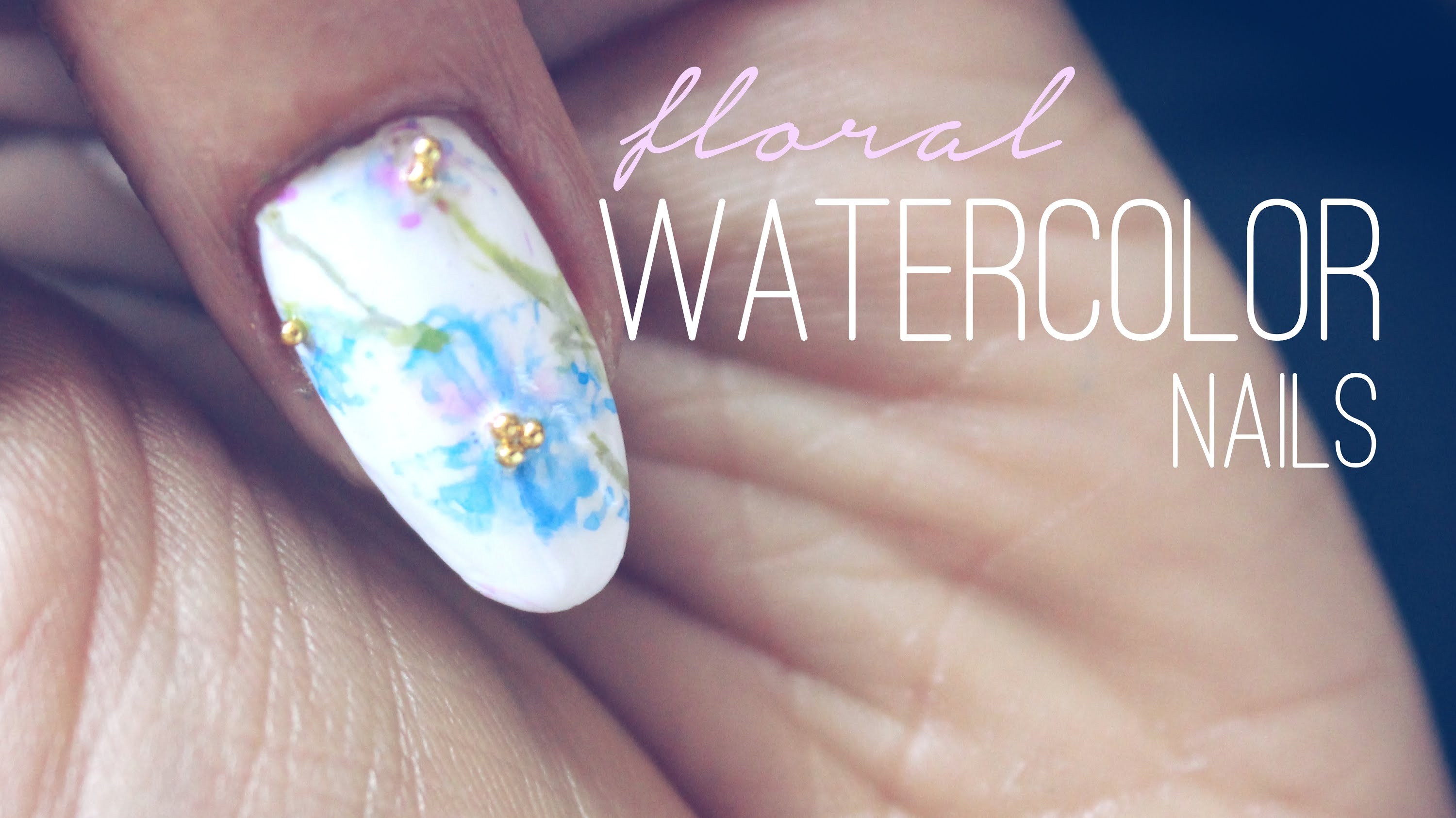 3000x1685 How To Floral Watercolor Nails Youtube Nail Polish