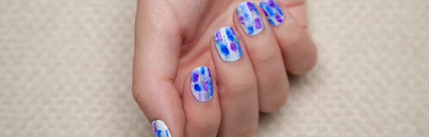 1401x448 Nail Art Tutorial Sharpie Watercolor Effect Nails