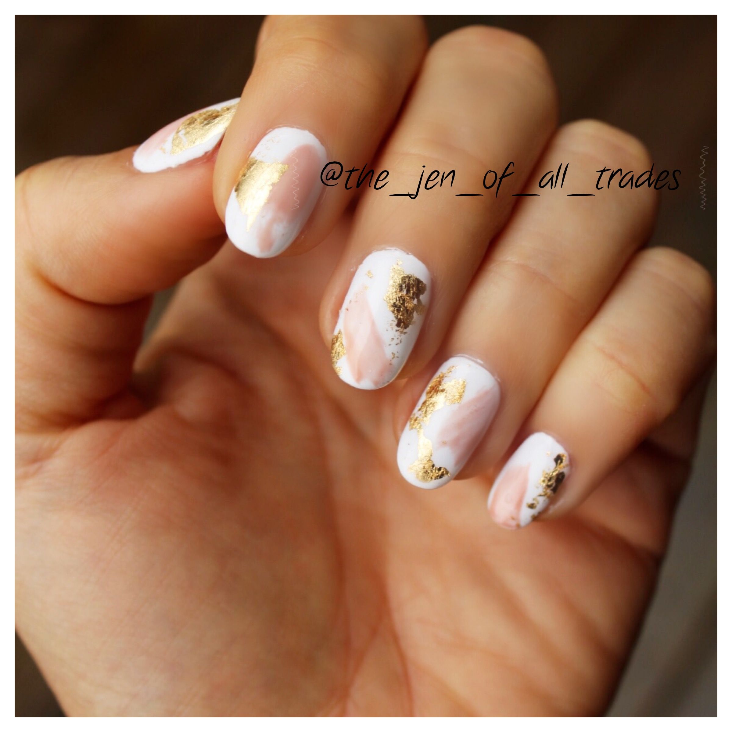 2400x2400 Pink And Gold Foil Watercolor Nail Art Nails! In 2018