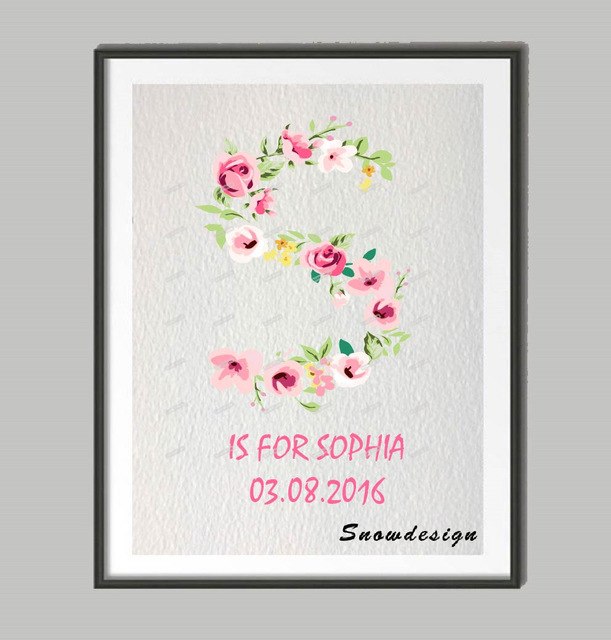 611x640 Custom Initial Name Alphabet S Poster Print Watercolor Letter